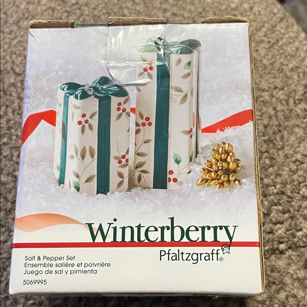 Pfaltzgraff Winterberry Festive Salt & Pepper Shakers from 2017.